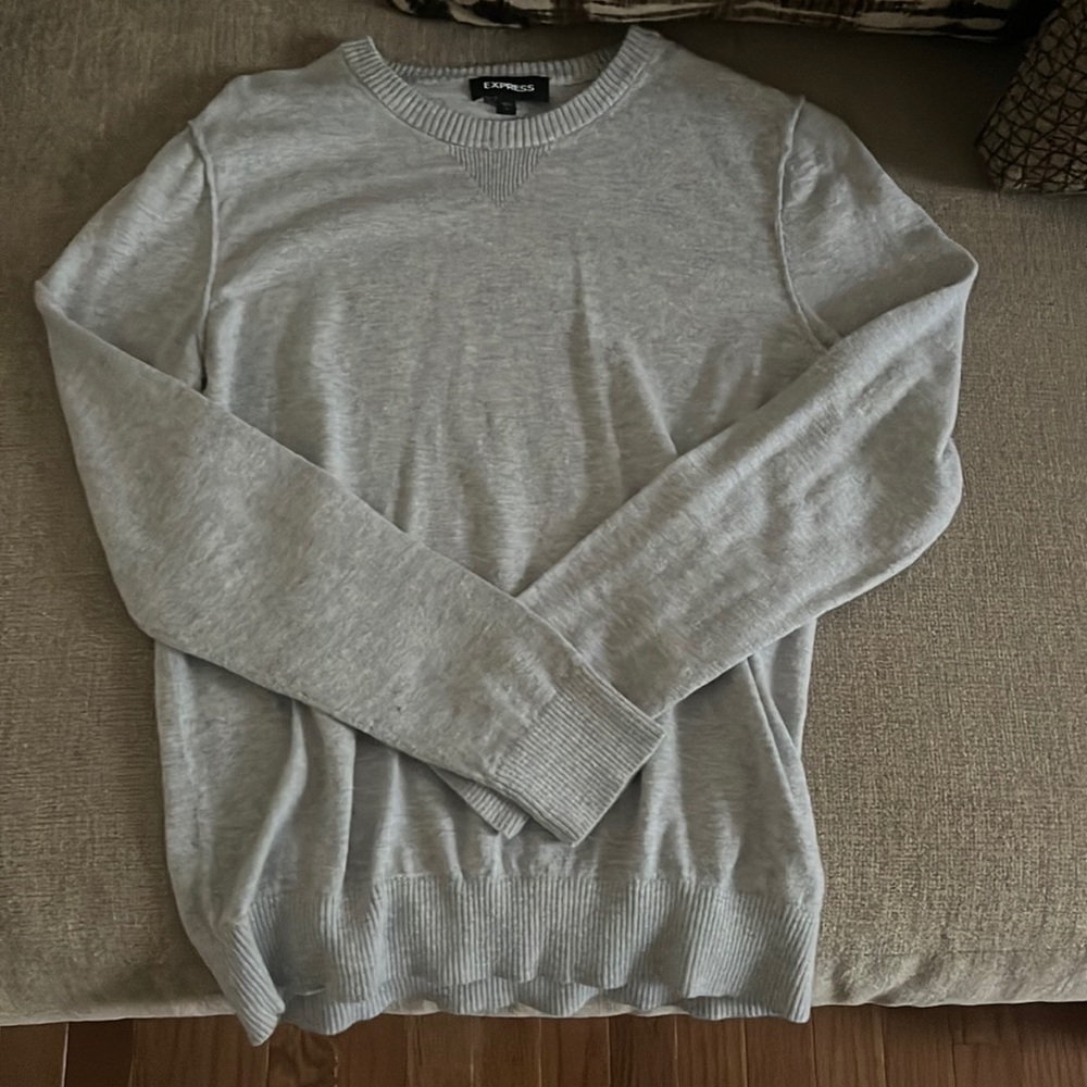 Express Gray Long Sleeve Cloth Tee (Size: Men’s S)